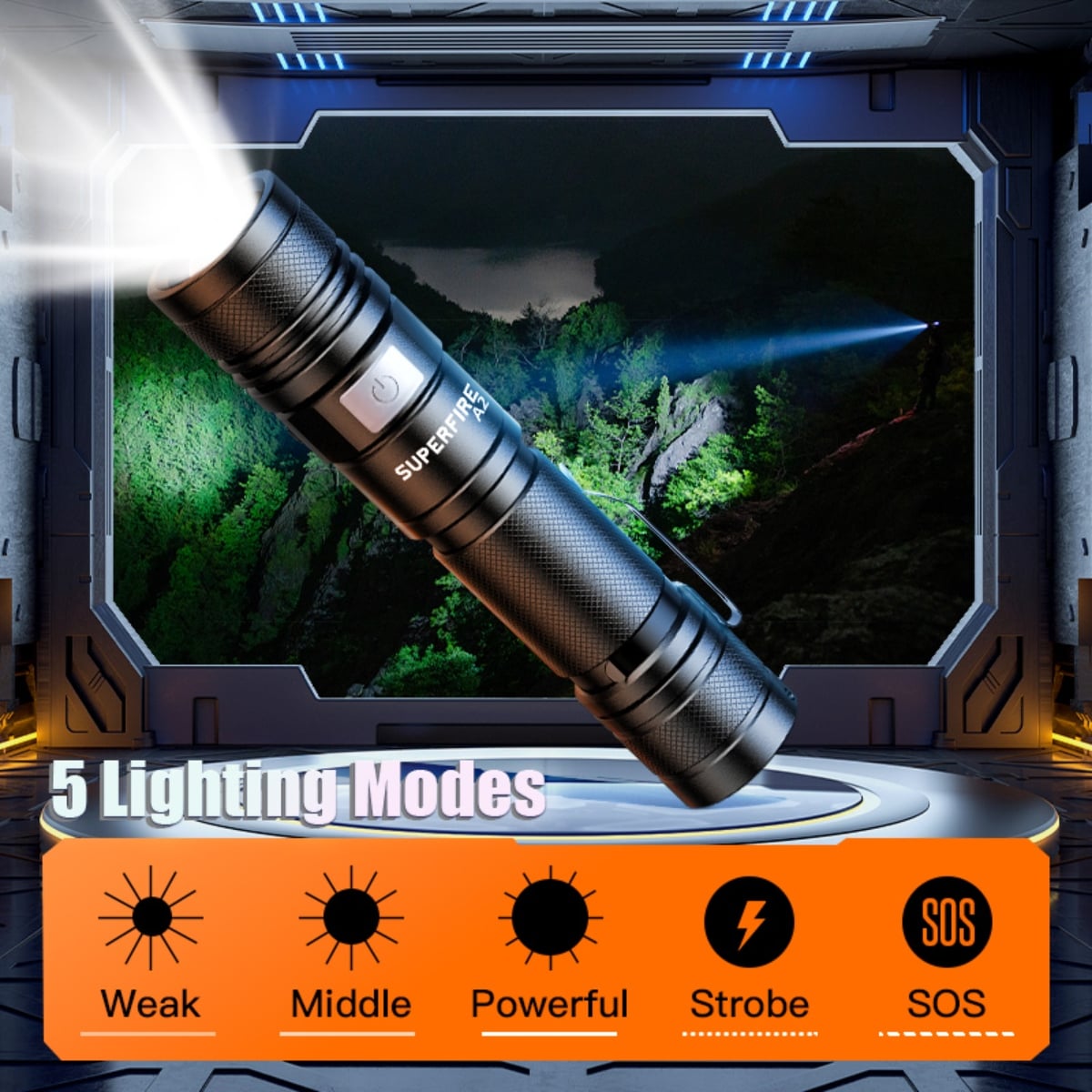 SUPERFIRE A2-P50 Mini Custom Flashlight Carousel Image 4