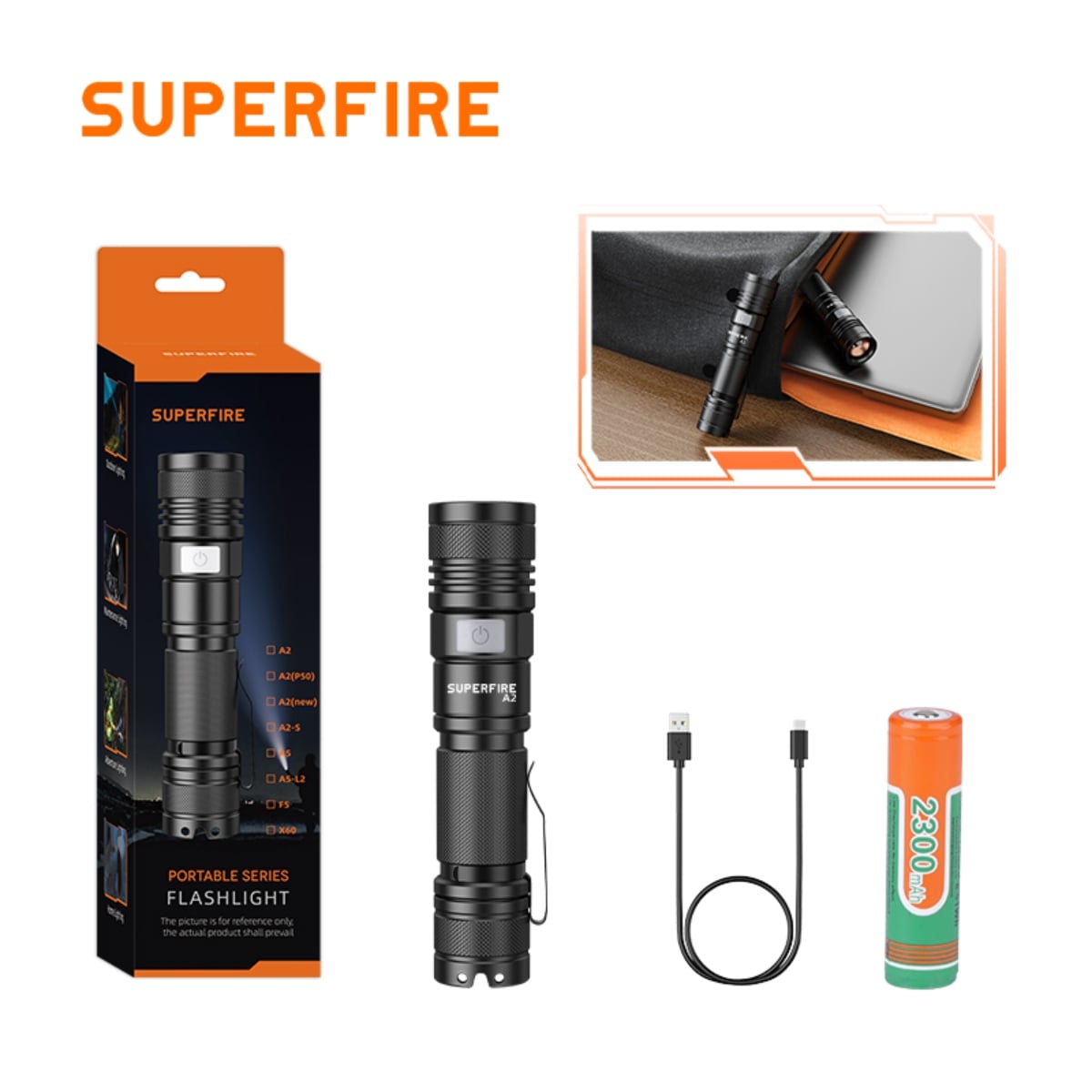 SUPERFIRE A2-P50 Mini Custom Flashlight Carousel Image 5